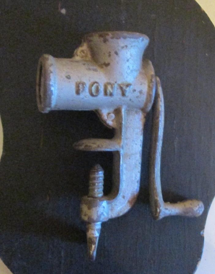 Antique PONY Child's Toy Meat Grinder 5 inches Cast Iron