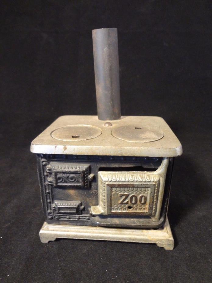 Antique Zoo Stove cast Iron nickel plated