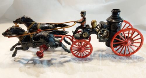 Vintage Wilkins Cast Iron #150 Fire Steamer Pumper Wagon