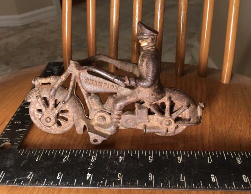 Antique Hubley Champion Police Deparment Motorcycle 7