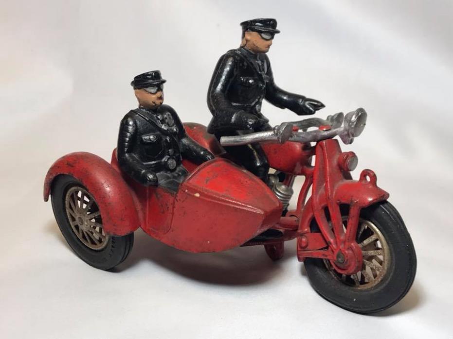 Antique Hubley Motorcycle and Sidecar