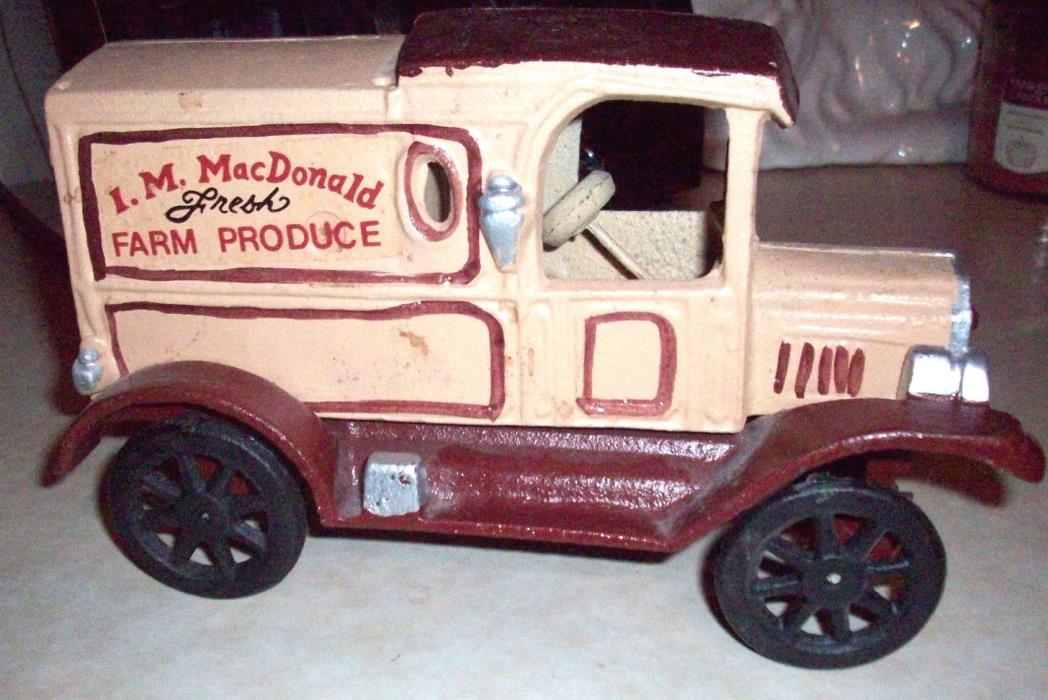 Vintage Rare I.M. MacDonald Fresh Farm Produce Truck - Cast Iron Truck