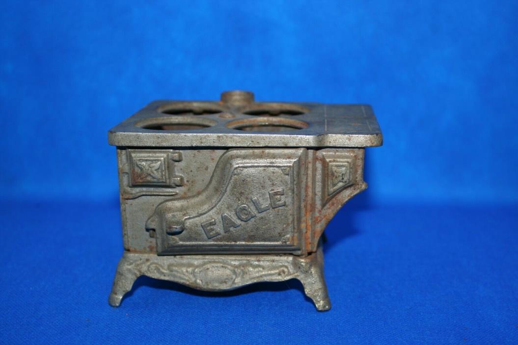 Vintage Cast Iron Eagle Salesman Sample Miniature Wood Stove For Parts  Over 1 #