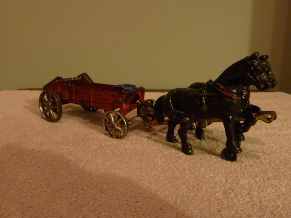 Arcade McCormick Deering Horse Drawn Spreader Nickel Wheels 14