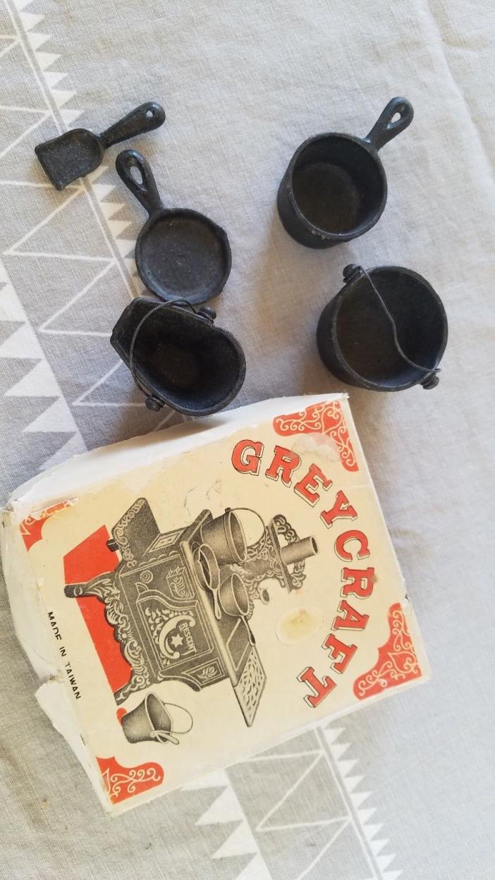 Greycraft Miniature Cast Iron Cookware Vintage Set Complete
