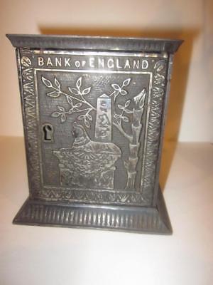 VINTAGE NICKEL PLATED BANK OF ENGLAND SAFE BANK RARE $1200 KYSER REX ISB#296