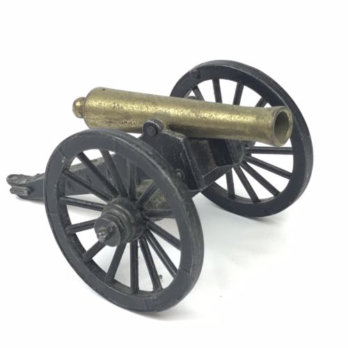 PENNCRAFT Cast Iron Brass Military Cannon With Wheels Toy