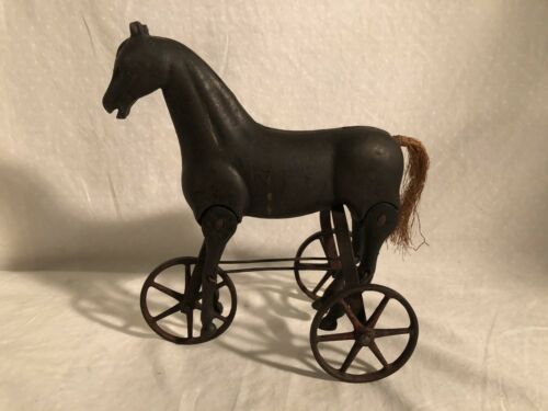 1880s Ives Walking Horse Cast Iron Pull Toy Antique