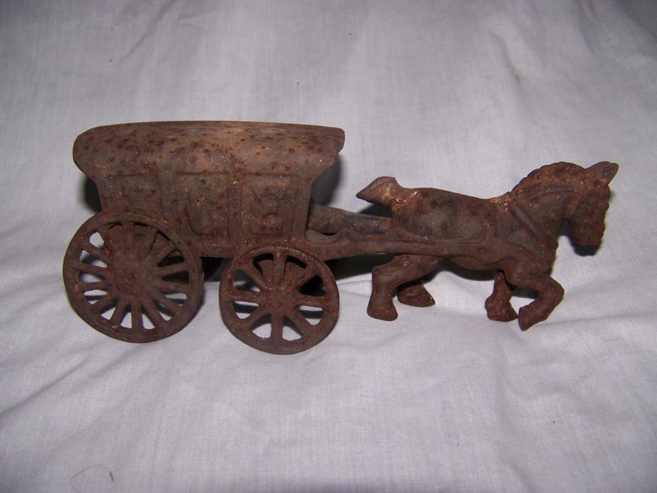 ANTIQUE HORSE WITH ICE WAGON