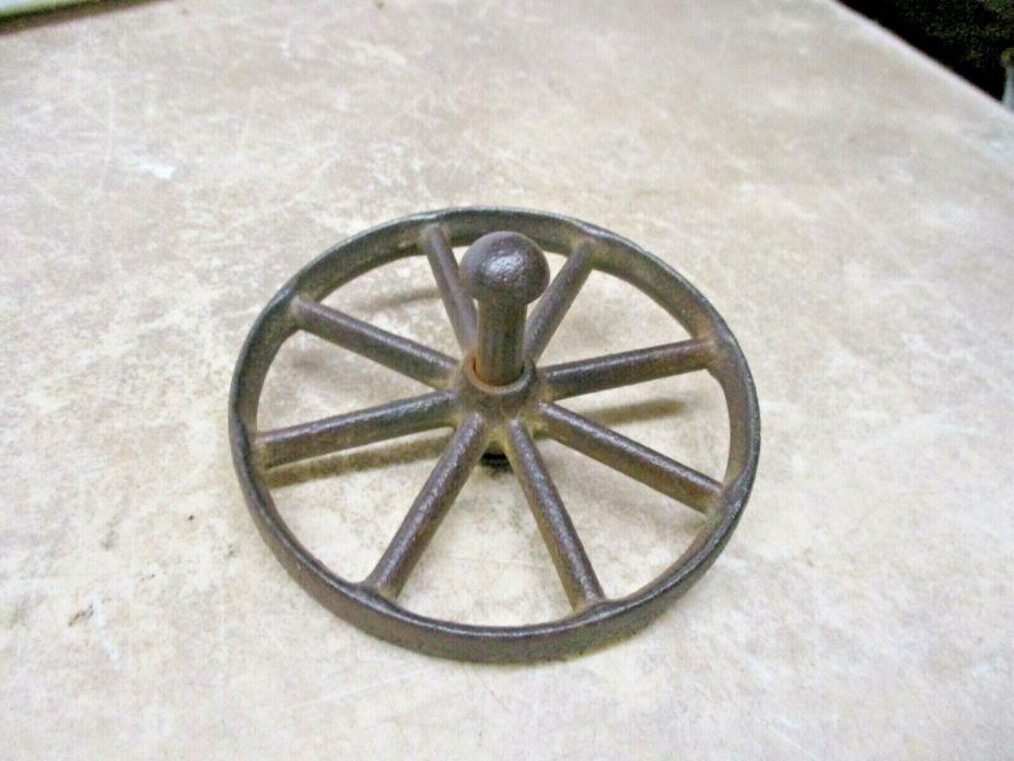 Old  cast iron 8 Spoke Wheel  3&3/4