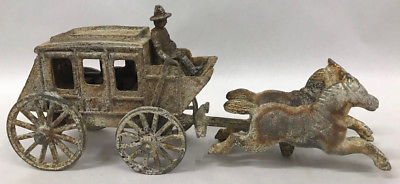Cast Iron Stage Coach, Complete with Driver & Horses