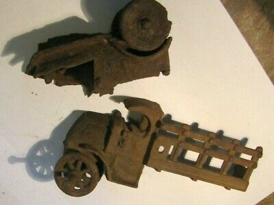 Antique Toy Part Kenton,Arcade,Hubley,Ives,-Cast Iron Car Truck With Rider Parts