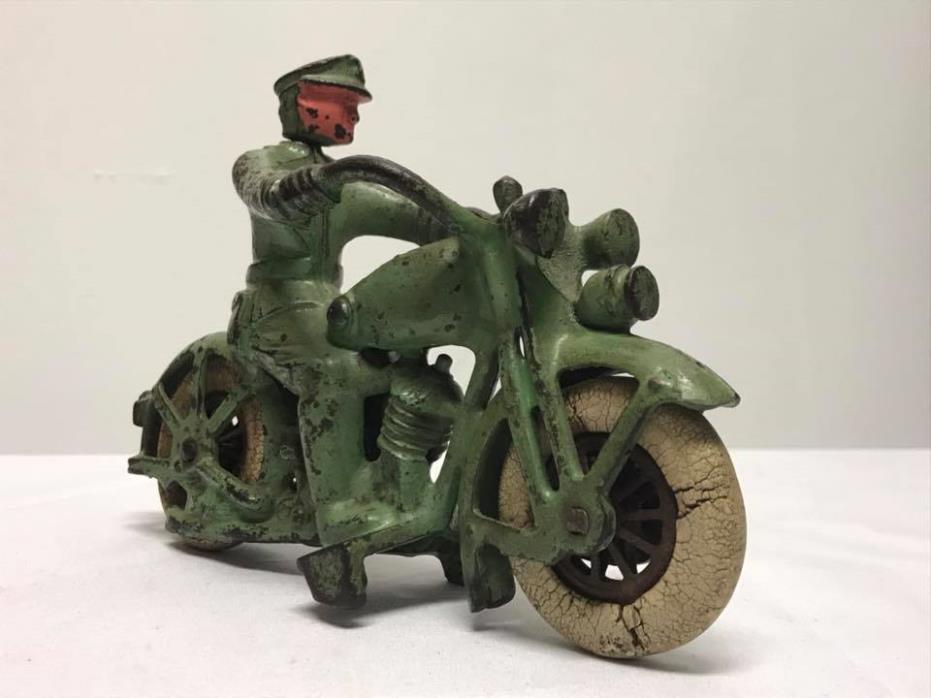 Antique Hubley Cast Iron Harley Davidson Motorcycle