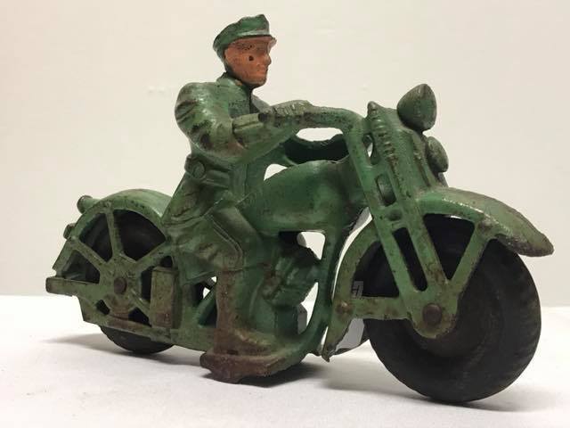 Antique Hubley Cast Iron Patrol Motorcycle