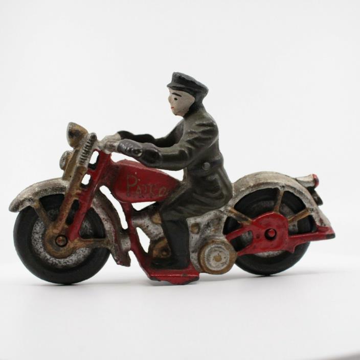 Vintage Cast Iron Patrol Motorcycle Toy, Hubley ?