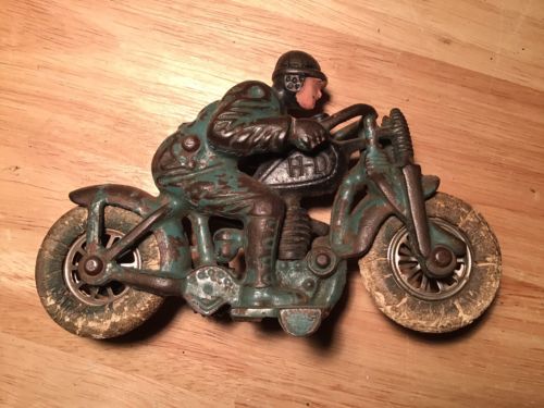 RARE VINTAGE HUBLEY CAST IRON HILL CLIMBER MOTORCYCLE HARLEY-DAVIDSON 1930 Toy