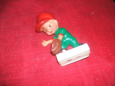 Celluloid Little Baseball Child with Glove On Stand Made in Japan