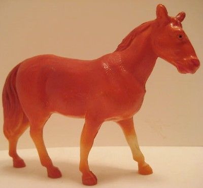 Old Celluloid Plastic Horse for Farm or Christmas Putz Village - Irwin Plastics