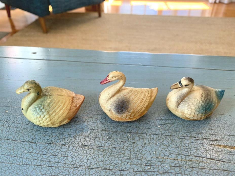 3 Celluloid Antique Ducks Vintage USA Toy