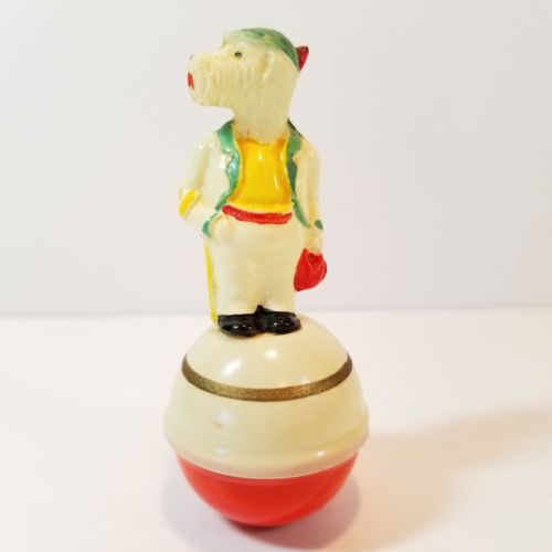 Anthropomorphic Dog Germany Antique Roly Poly Celluloid Toy
