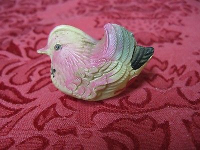 VINTAGE CELLULOID COLORFUL BIRD HEN CHICK FIGURE TOY