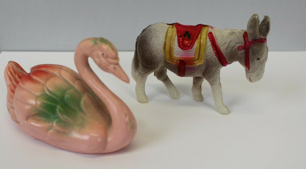 Vintage Celluloid Japan Donkey and Irwin Swan Toys