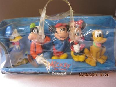 MICKEY & FRIENDS DISNEYLAND Infant Squeeze Toy Set 5 pcs. Orig. case 1960's ??