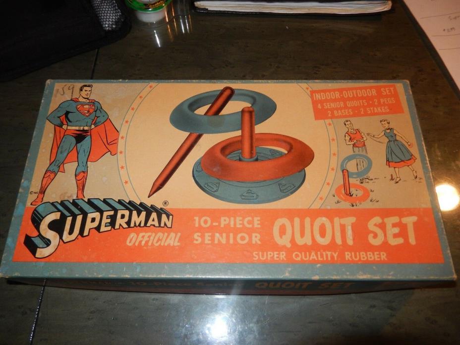 Superman Quoit Set RARE w/ Original Box and instructions, Unused