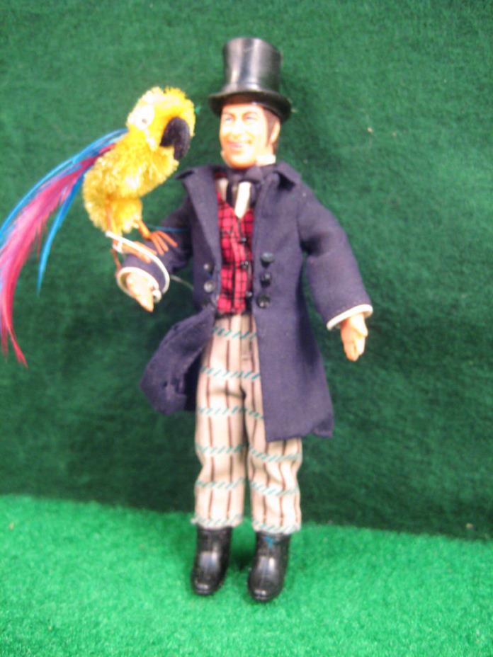 Vintage 1967 Mattel DR DOCTOR DOLITTLE & POLYNESIA PARROT Posiable Doll**WOW**