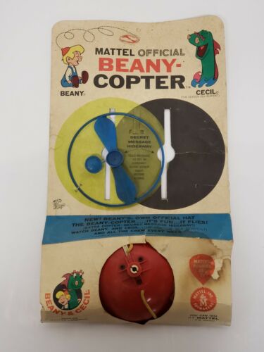 BEANY AND CECIL OFFICIAL BEANY COPTER 1961 MATTEL on ORIGINAL CARD! RARE!