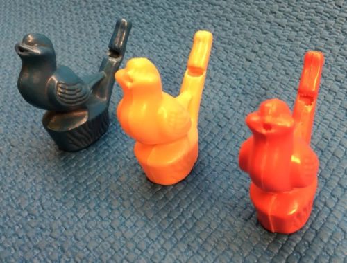 Lot of 3 Vintage Bird Whistles or Bubble Pipes