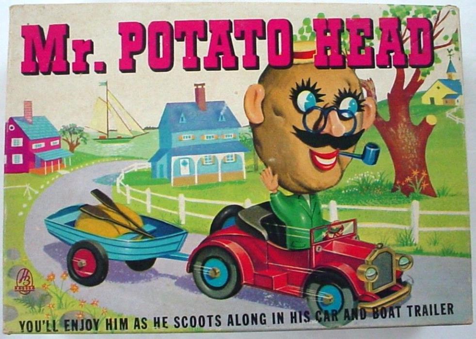Mr Potato Head Vintage 1950's with car and boat trailer no.2050X100 Original Box