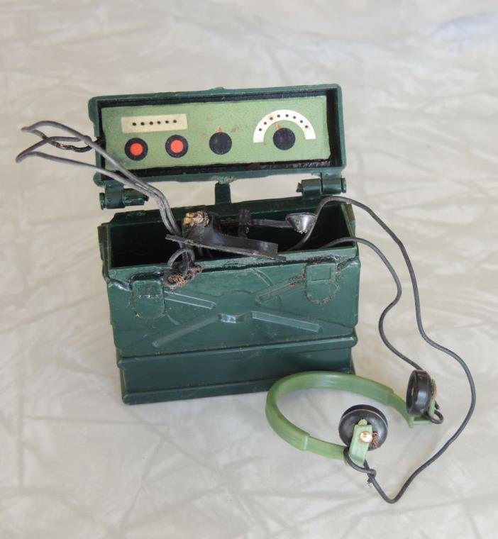 Vintage 1960s-70s GI Joe Accessory RARE Field Radio, Morse Code, Headphones NICE