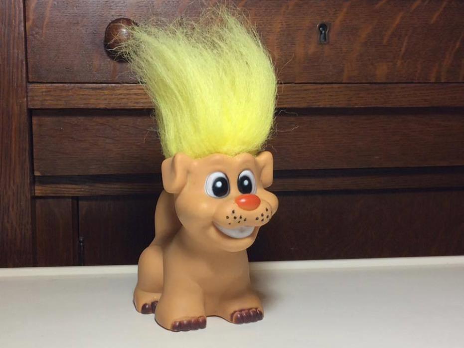 Vintage troll dog hard rubber toy