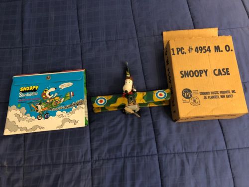 1969 Peanuts Snoopy Skediddler & Sopwith Camel w/Original Box Bright Graphics