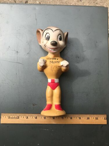 Mighty Mouse scarce vinyl doll early  stands fine TerryToons doll