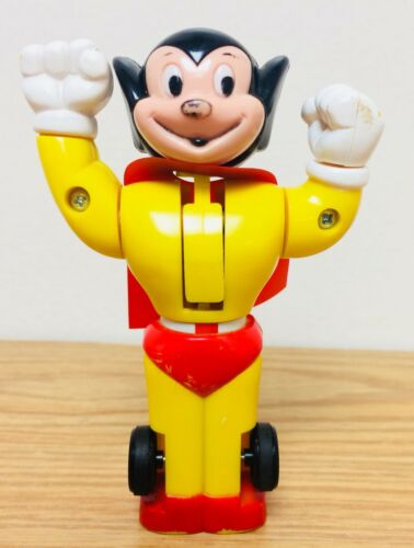 Vintage 1982 Takara Mighty Mouse Dynamite Dashers Pull Back 4” Figure Toy WORKS