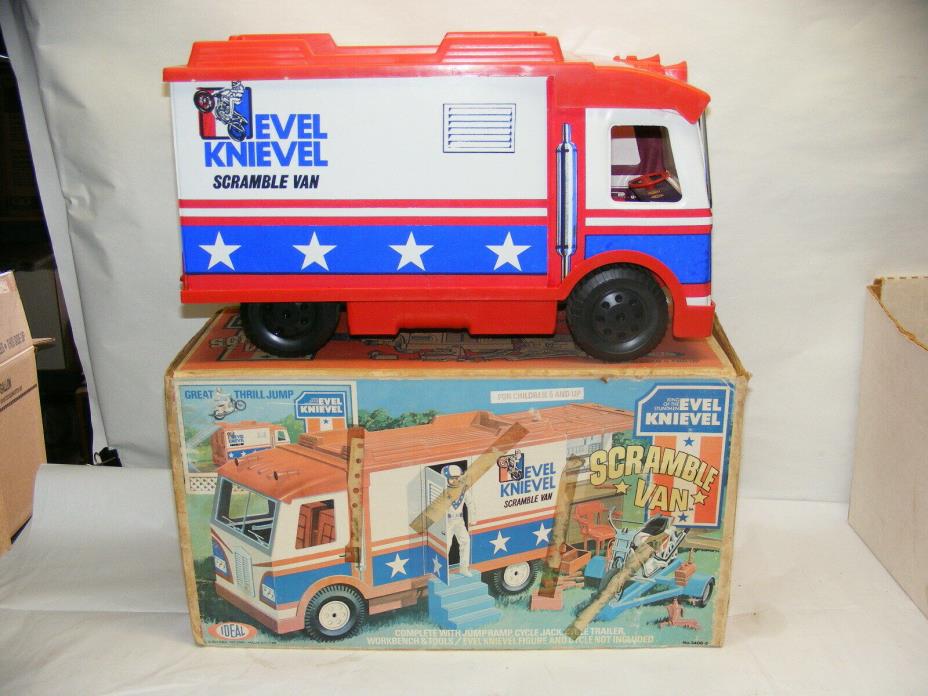 Vintage Evel Knievel Scramble Van with Box 1973