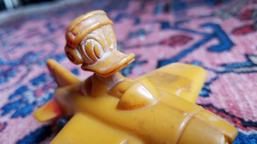 Orig 1950era MARX DONALD DUCK JET BOMBER Walt Disney Prod old friction toy