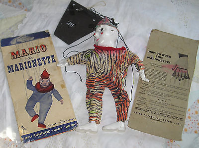 Collectible Shabby Vintage Mario Marionette Puppet from the 50s