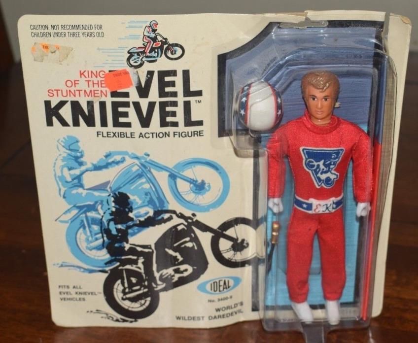 Ideal Evel Knievel 1972  Red Suit Figure Sealed On Card