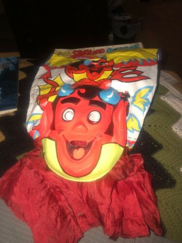 halloween mask costume 1974 unused MIB monster KUSAN Lil Tiny Tot Story  DEVIL