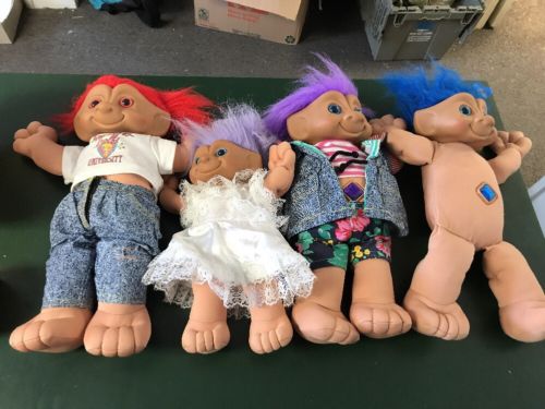 Vintage Ace Novelty Treasure Trolls lot of 4-3 about 16