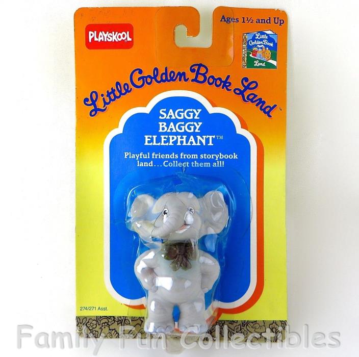 LITTLE GOLDEN BOOK LAND~1989 Playskool~Doll Figure~Saggy Baggy Elephant~NEW MOC