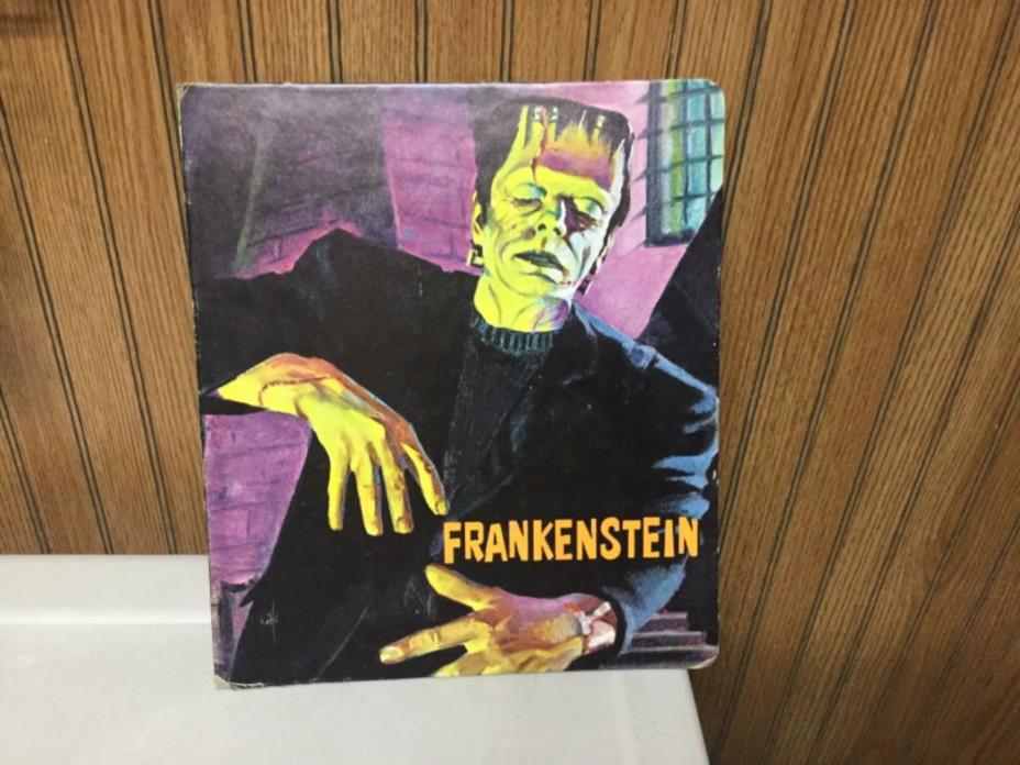 Original 1960’s Frankenstein famous monster insert for 3 ring binder ESTATE FIND