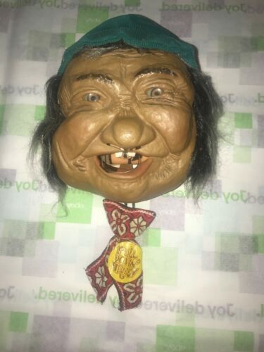VINTAGE ORIGINAL PETER FIGUREN BIBI PRODUCTS LAFFUN HEAD MAN SQUIRTER GREEN HAT