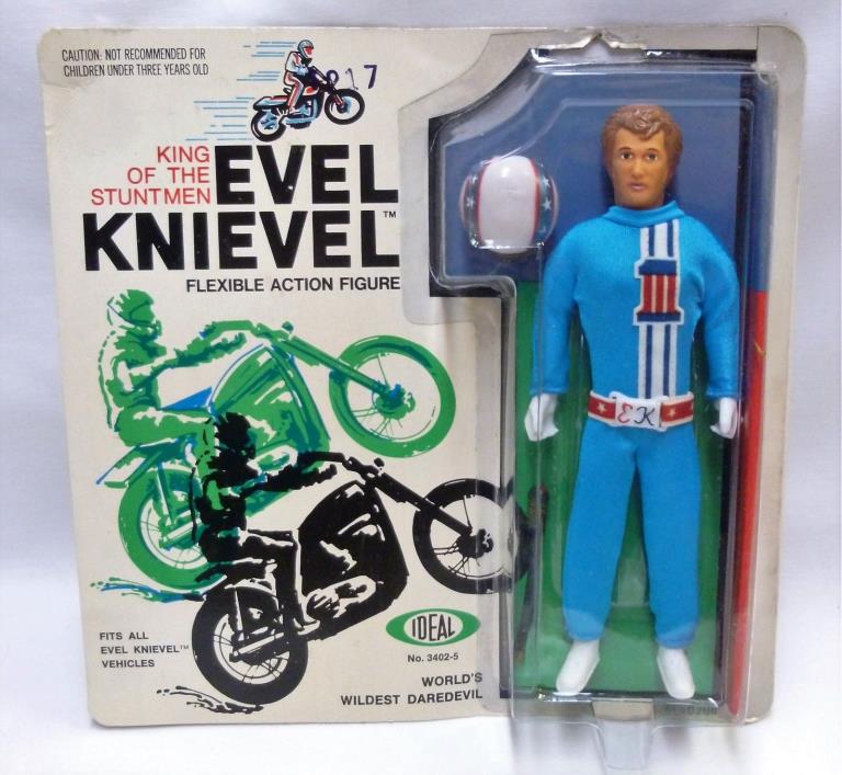 Evel Knievel Ideal Action Figure MOC 1972 Factory Sealed Blue Jumpsuit 3402-5
