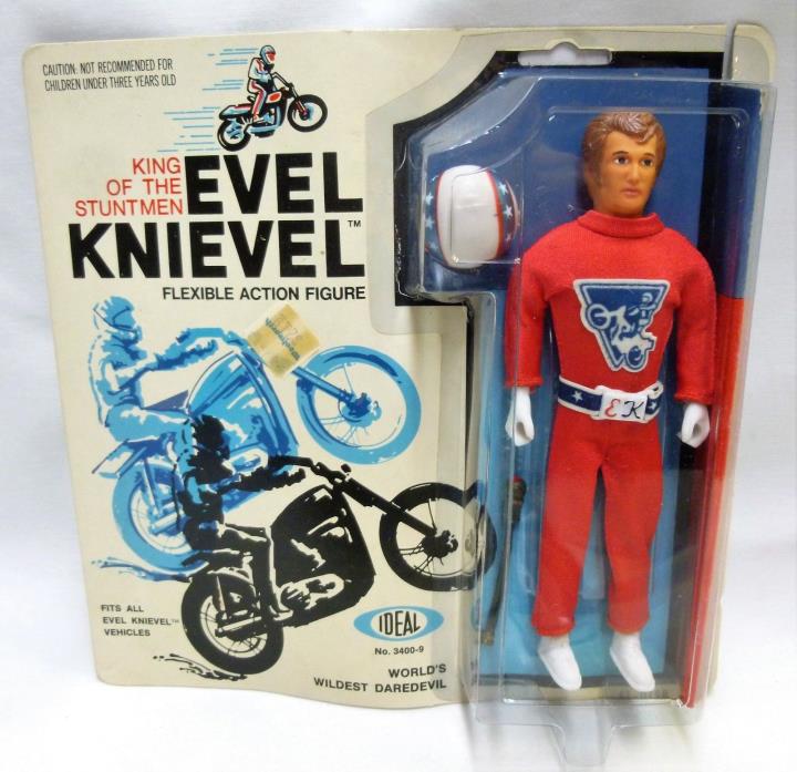 Evel Knievel Ideal Action Figure MOC 1972 Factory Sealed Red Jumpsuit 3400-9