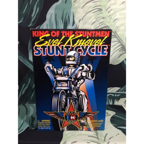 Vintage 100% Authentic Signed Autographed Evel Knievel 1991 Stunt Cycle Toys NIB