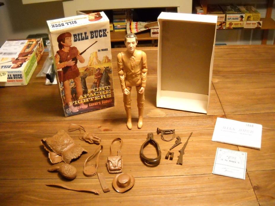 VINTAGE MARX JOHNNY WEST FORT APACHE FIGHTERS BILL BUCK,BOX,BOONE,CHIEF 1967